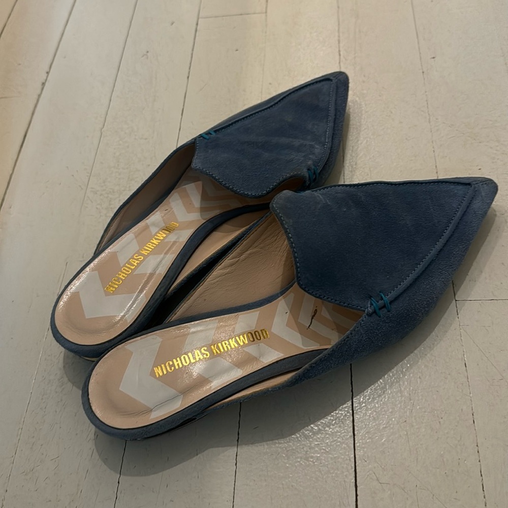 Nicholas Kirkwood powder blue mules